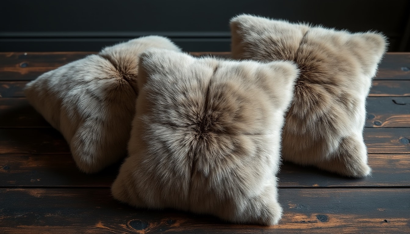 Coussins taillés dans une fourrure ancienne : l&rsquo;idée et ses limites